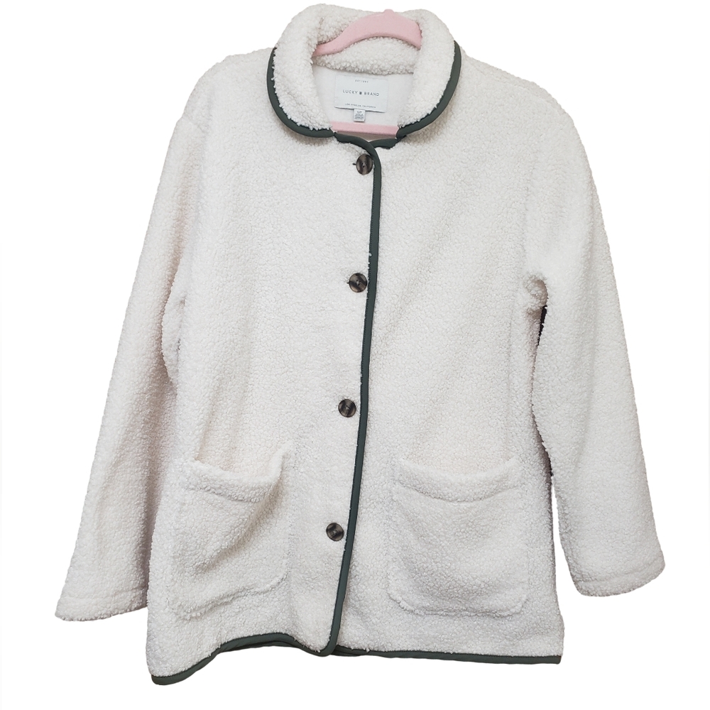 *NEW* LUCKY BRAND CREAM SHERPA BUTTON UP JACKET SIZE S